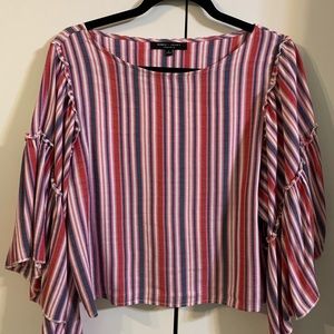Romeo & Juliet Couture striped bell sleeve top Size Large